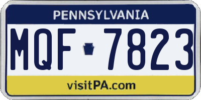 PA license plate MQF7823