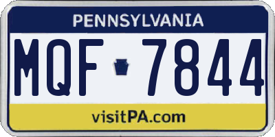 PA license plate MQF7844