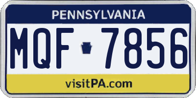 PA license plate MQF7856