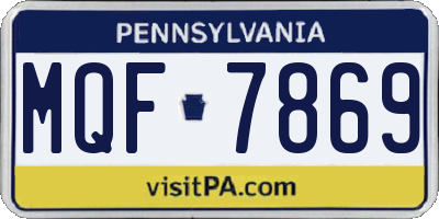 PA license plate MQF7869