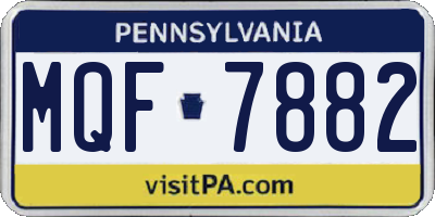 PA license plate MQF7882