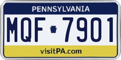 PA license plate MQF7901