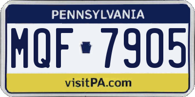 PA license plate MQF7905