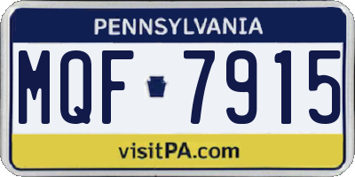 PA license plate MQF7915