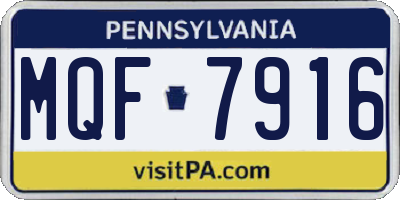 PA license plate MQF7916