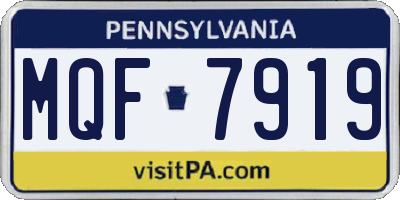 PA license plate MQF7919