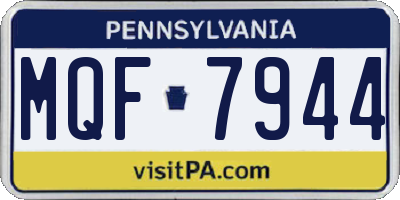 PA license plate MQF7944