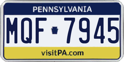 PA license plate MQF7945