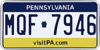 PA license plate MQF7946