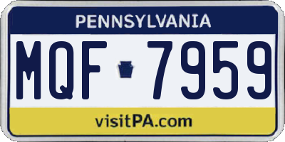 PA license plate MQF7959