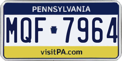 PA license plate MQF7964