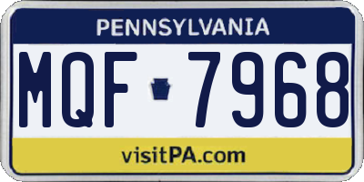 PA license plate MQF7968