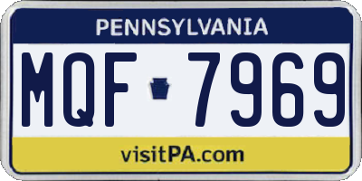 PA license plate MQF7969