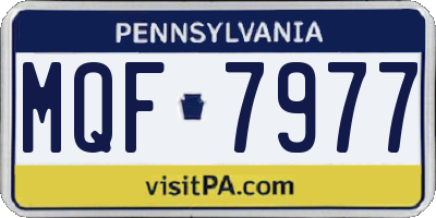 PA license plate MQF7977