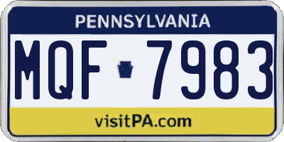 PA license plate MQF7983
