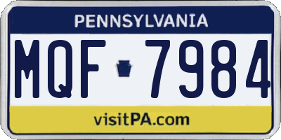 PA license plate MQF7984