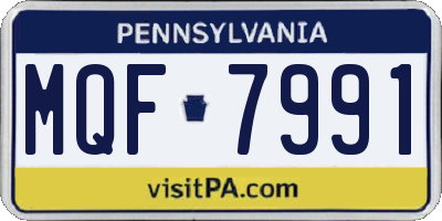 PA license plate MQF7991