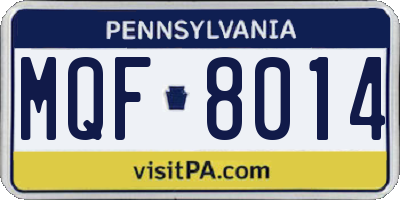 PA license plate MQF8014