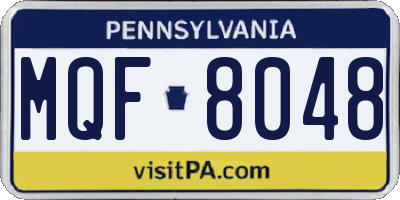 PA license plate MQF8048