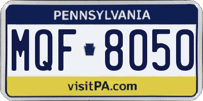 PA license plate MQF8050