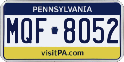 PA license plate MQF8052