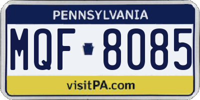 PA license plate MQF8085