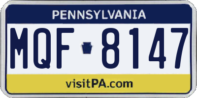 PA license plate MQF8147
