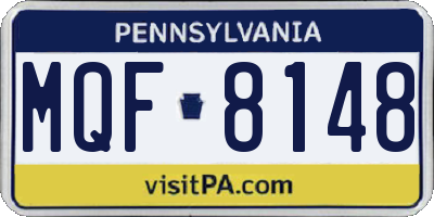 PA license plate MQF8148