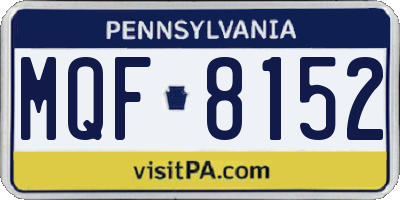 PA license plate MQF8152
