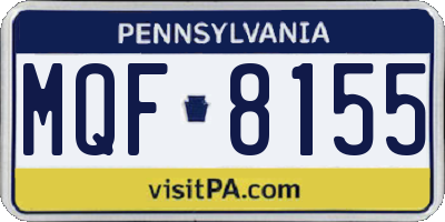 PA license plate MQF8155