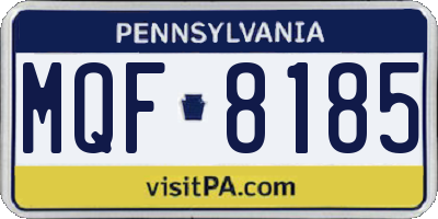 PA license plate MQF8185