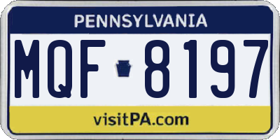PA license plate MQF8197