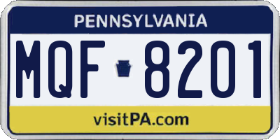 PA license plate MQF8201