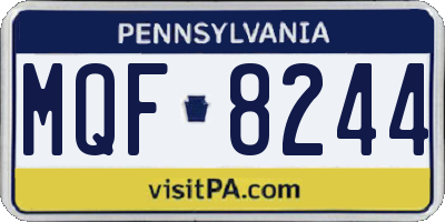 PA license plate MQF8244