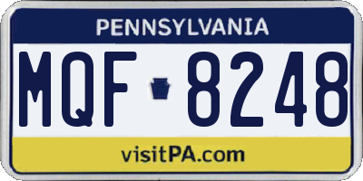 PA license plate MQF8248