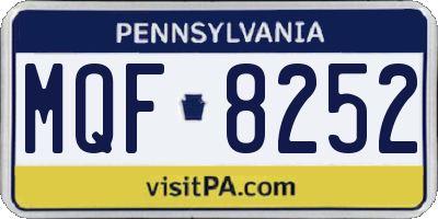 PA license plate MQF8252