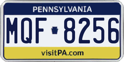 PA license plate MQF8256