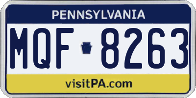 PA license plate MQF8263