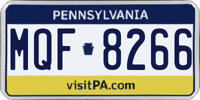 PA license plate MQF8266
