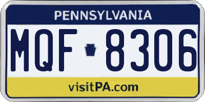 PA license plate MQF8306