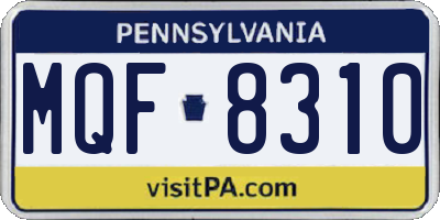 PA license plate MQF8310