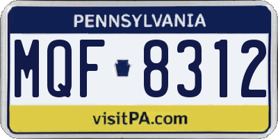 PA license plate MQF8312