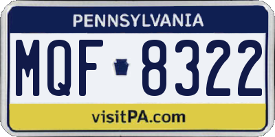 PA license plate MQF8322