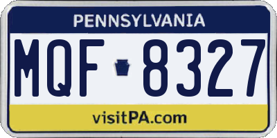 PA license plate MQF8327