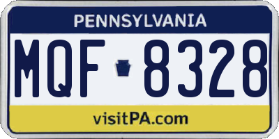 PA license plate MQF8328