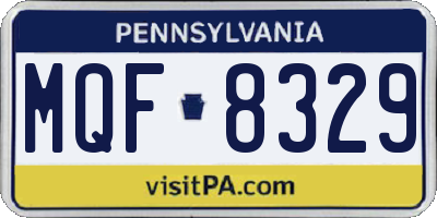 PA license plate MQF8329