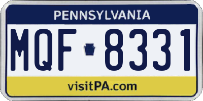 PA license plate MQF8331