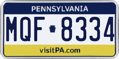 PA license plate MQF8334