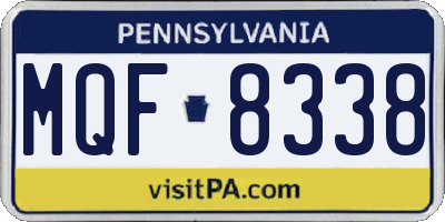 PA license plate MQF8338