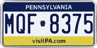 PA license plate MQF8375